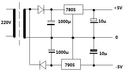 7805稳压电源电路图5v_7805稳压电源电路图5v到12v电流分析