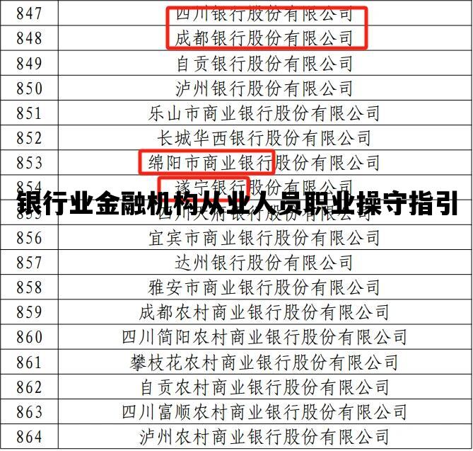 银行业金融机构从业人员职业操守指引_银行业金融机构从业人员职业操守指引适用于
